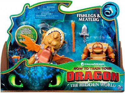 Игровой набор Spin Master «Как приручить дракона 3»: дракон Сарделька и викинг Рыбьеног 