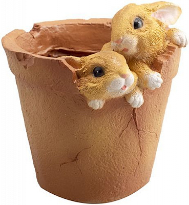 Кашпо декоративне Зайці в горщику