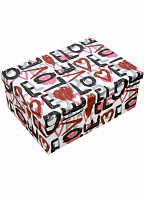 Коробка подарочная прямоугольная белая Love 111020574 25х18 см