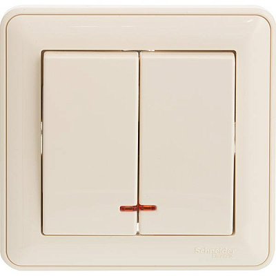 Вимикач подвійний W-59 VS516-251-28 слонова кістка