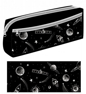Пенал школьный на два отделения Space разноцветный