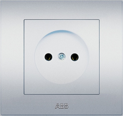 Розетка без заземления ABB Cosmo без шторок серый металлик 619-011000-215