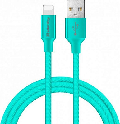 Кабель ColorWay USB - Apple Lightning 2.4А 2 м мятный 