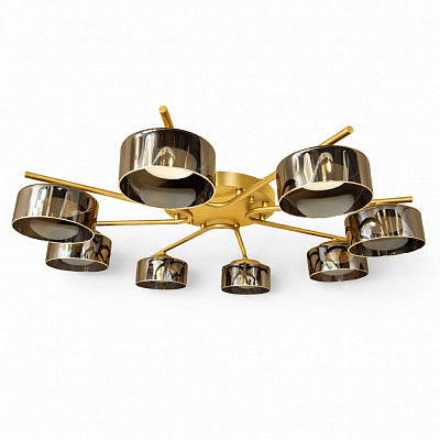 Люстра стельова LIGHT SET DUSHA MS228 8x12 Вт GX53 золото/димчатий