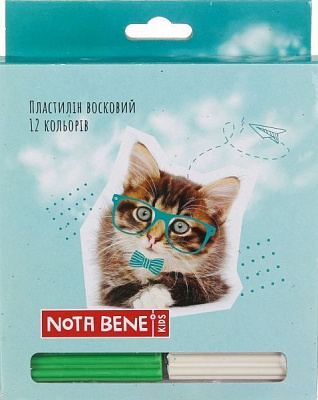 Пластилін восковий Cat 12 кольорів Nota Bene