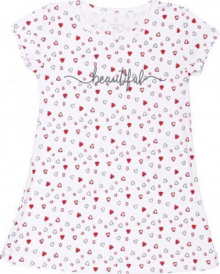 Ночная рубашка Фламинго Сердечки р.104 бело-розовый 000-010 