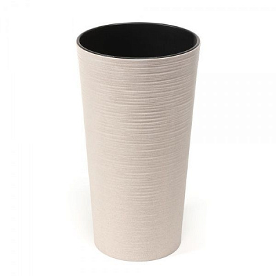 Горщик пластиковий Ламела Лілія 190 долото круглий 1,3 л білий