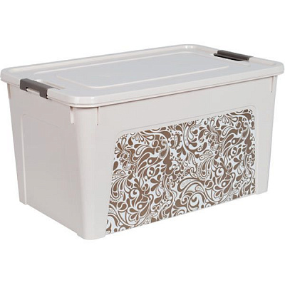 Контейнер с кришкой Алеана 124058 «Smart Box» с декором 265x490x320 мм