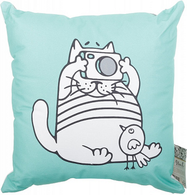 Подушка декоративная Котик 43x43 см ментоловый La Nuit 