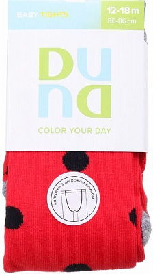 Колготки детские для девочек Duna 4934 р.80-86 красный с черным 
