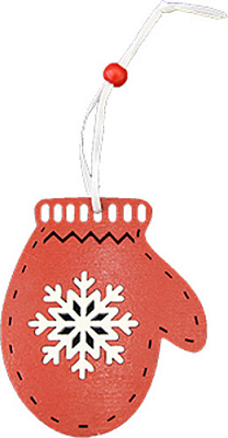 Подвеска Варежка 9,5 см красный 1220368