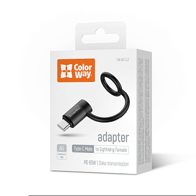 Адаптер із роз'ємами ColorWay USB-C To Lightning чорний black (CW-AD-CL2)