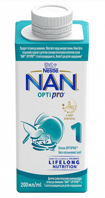 Смесь молочная жидкая NAN 1 Optipro с 5 олигосахаридами для детей с рождения 200 мл