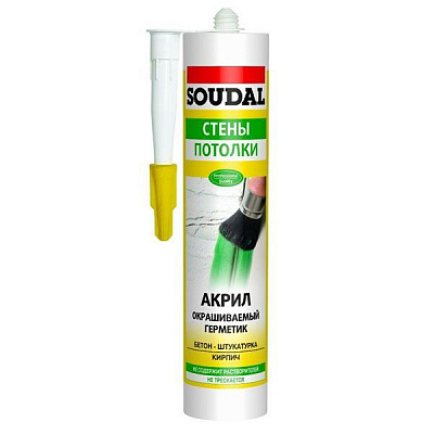 Герметик акриловий SOUDAL чорний 300 мл