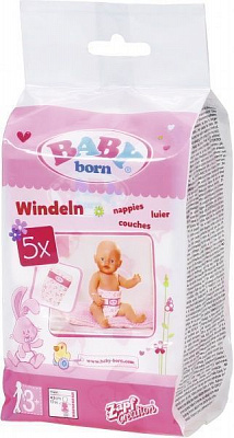 Подгузники Zapf для куклы Baby Born 5 шт 826508