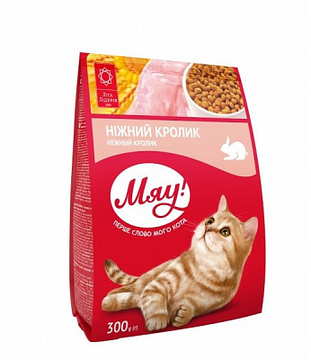 Корм Мяу для взрослых кошек с кроликом 300 г