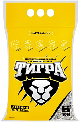 Наполнитель бентонитовый Тигра 0,4-1,5 мм 5 кг 