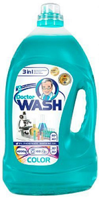 Гель для машинной и ручной стирки Doctor WASH для цветных вещей 4,2 л