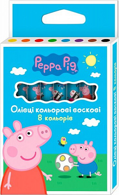 Олівці воскові Свинка Пеппа 8 кольорів Перо