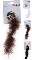 Игрушка для котов дразнилка с перьями 25 см