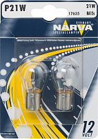 Лампа галогенна Narva P21W (17635.2B) P21W BA15S 12 В 21 Вт 2 шт