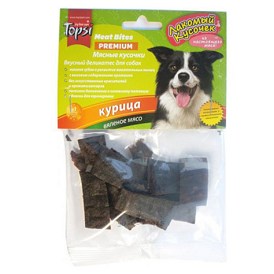 Ласощі Topsi Преміум М'ясні в'ялені шматочки курки