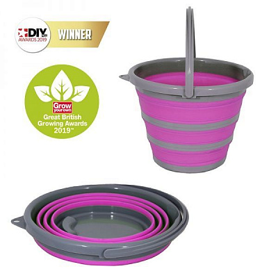 Ведро без крышки Spear&Jackson пурпурное силиконовое складное BUCKETP 10 л 