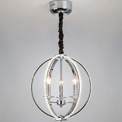 Люстра підвісна Strotskis Atlas пульт ДК LED 28 Вт 3x60 Вт E14 хром 426/3