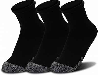 Шкарпетки Under Armour UA HEATGEAR QUARTER 3PK 1353262-001 р.M чорний