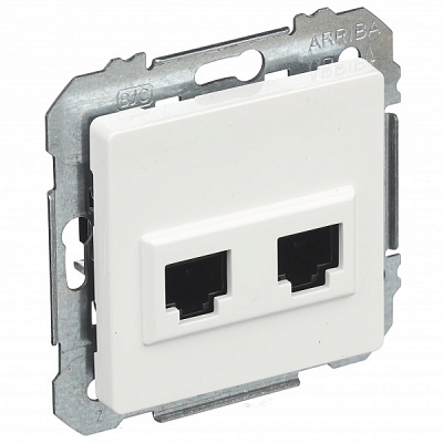 Розетка компьютерная двойная Siemens Line IP20 полярно-белый 5TG20782WH02