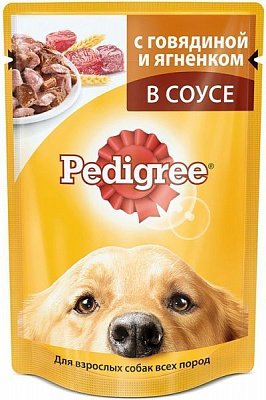 Консерва Pedigree для собак 100 г з яловичиною та ягням