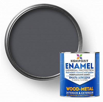 Емаль алкідна Kompozit ПФ-115 Графіт (RAL 7024), мат 0,9кг