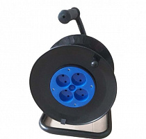 Котушка для подовжувача Техноелектропласт з розеткою без заземлення 4 гн. синій 