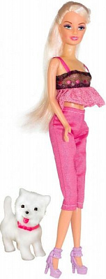 Кукла Ася 28 см Прогулка с собачкой 35059