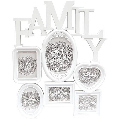 Колаж Родина на 6 фото білий 13х18/9x9/9x13/11x11/10x8 см