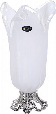 Ваза стеклянная белая Tulipano 21x21x44 см White cristal