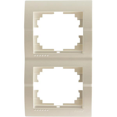 Рамка двухместная Lezard DERIY вертикальная жемчужно-белый 702-3000-152
