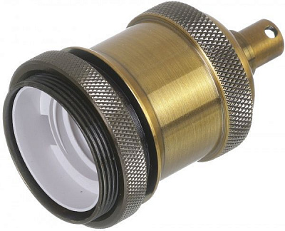 Патрон электрический EMT с гайкой 11 E27 металл золотой 22-0136У