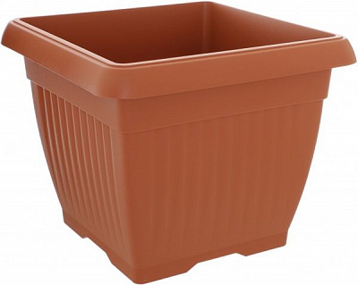 Горшок пластиковый Тера 5 370 мм квадратный 25,2л терракот (11085) 