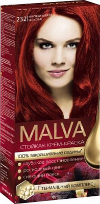 Крем-фарба для волосся Malva Hair Color №232 червоний корал