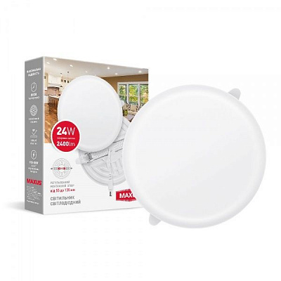 Світильник вбудовуваний (Downlight) Maxus 24 Вт 4100 К білий 1-MSP-2441-CA