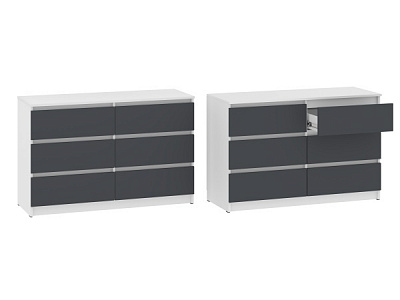 Комод Пєхотін НС-6 білий /антрацит