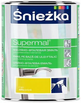 Эмаль Sniezka масляно-фталевая Supermal желтый глянец 0,8л