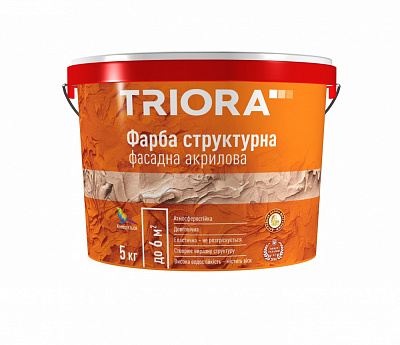 Фарба фасадна акрилова структурна Triora напівмат білий 5кг