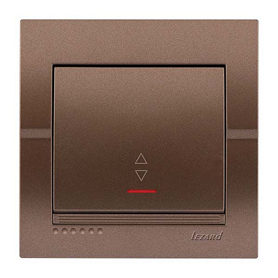 Выключатель проходной одноклавишный Lezard Deriy с подсветкой 10 А 250В темно-серый металлик 702-2929-114