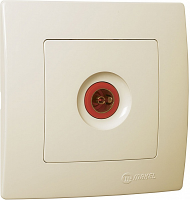 Розетка TV проходная Makel Lillium Natural Kare 12 dB кремовый 32010007