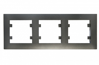 Рамка трехместная Makel Rizz горизонтальная дымчатый 88050703