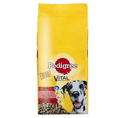 Корм Pedigree с говядиной и овощами 15 кг
