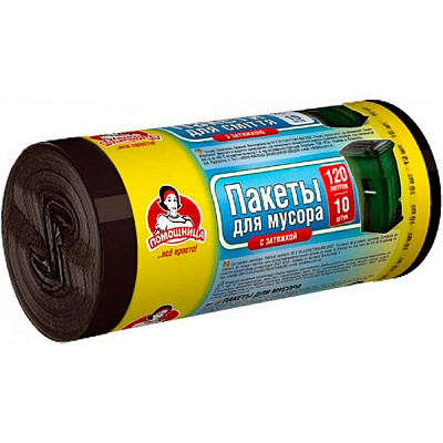 Мешки для мусора с затяжкамимешки для строительного мусора Помічниця 120 л 10 шт. крепкие 120 л 10 шт. (4820164961247)