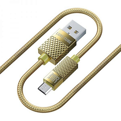Кабель питания Premium USB micro to USB 1 м золотой (8889986489885) 